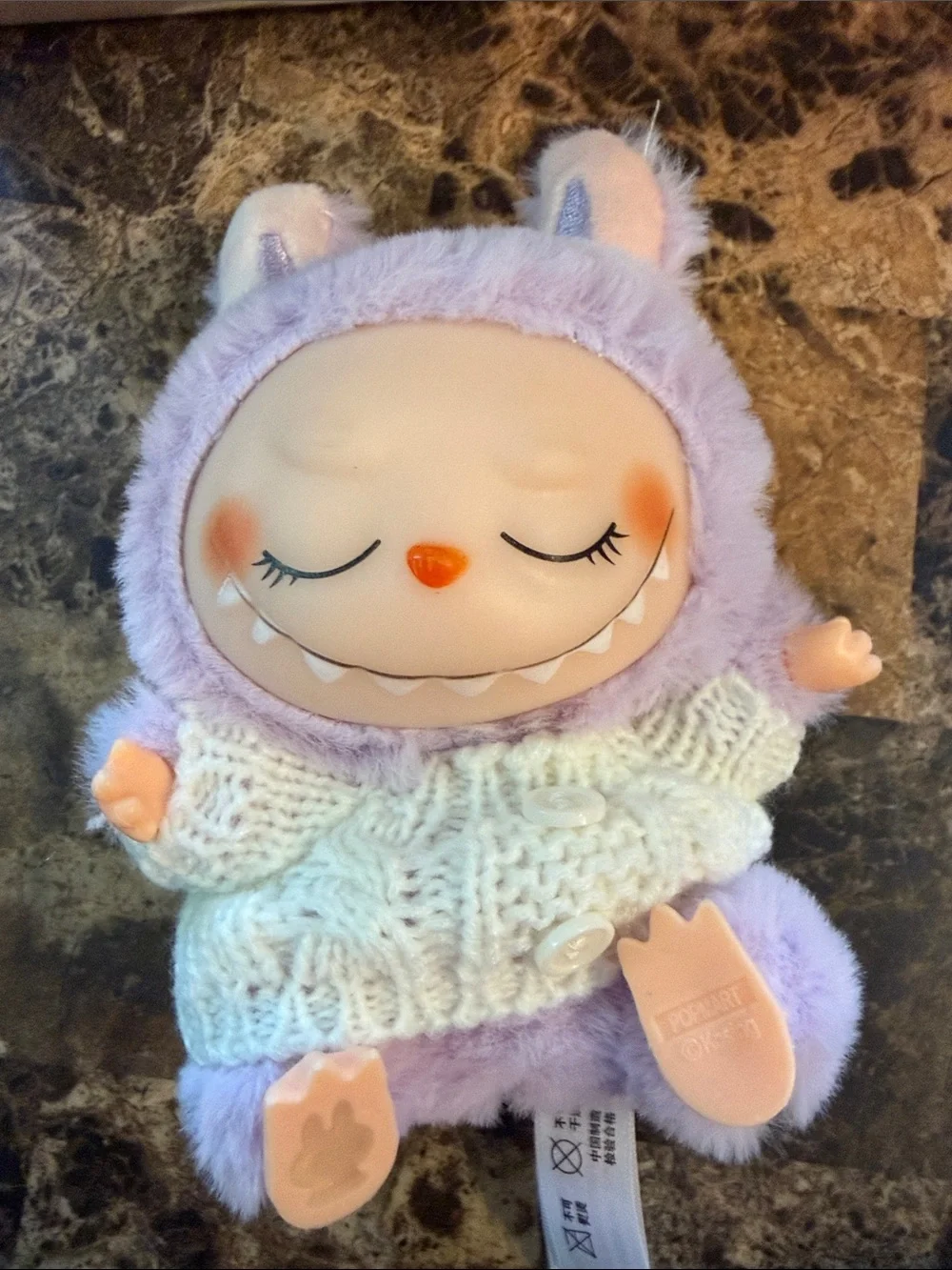 Lavender Bunny Keychain Plush with Knit Sweater - The Monsterss